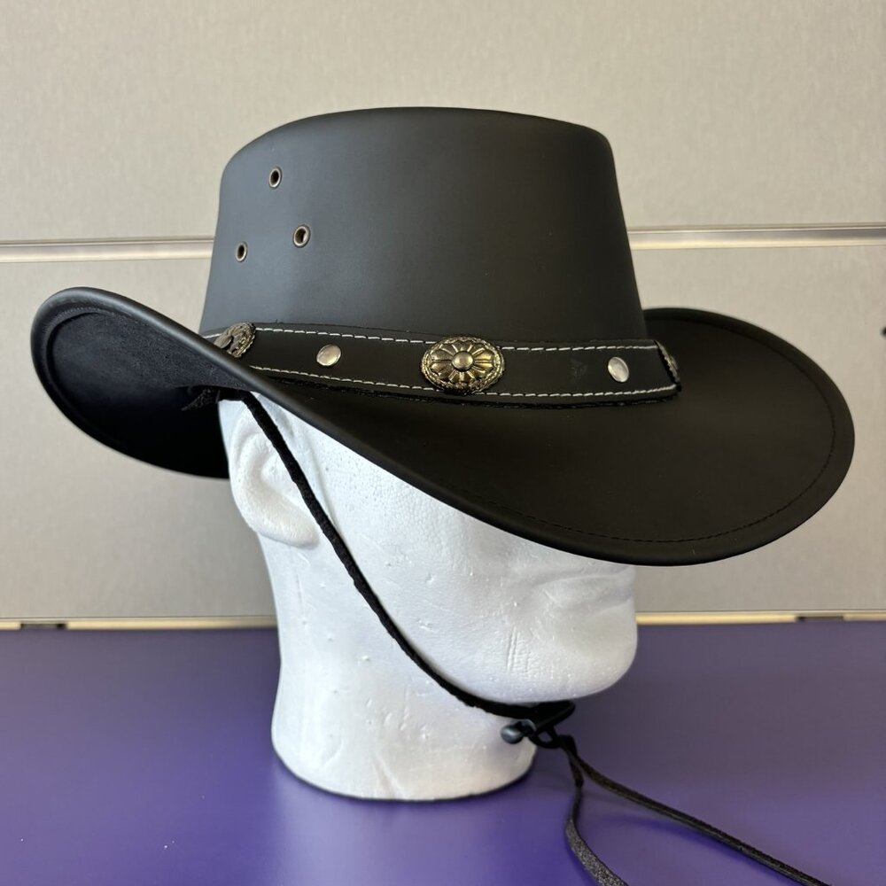 Water Resistant Leather Cowboy/ Cowgirl Western Hat. Matt Finish real Leather